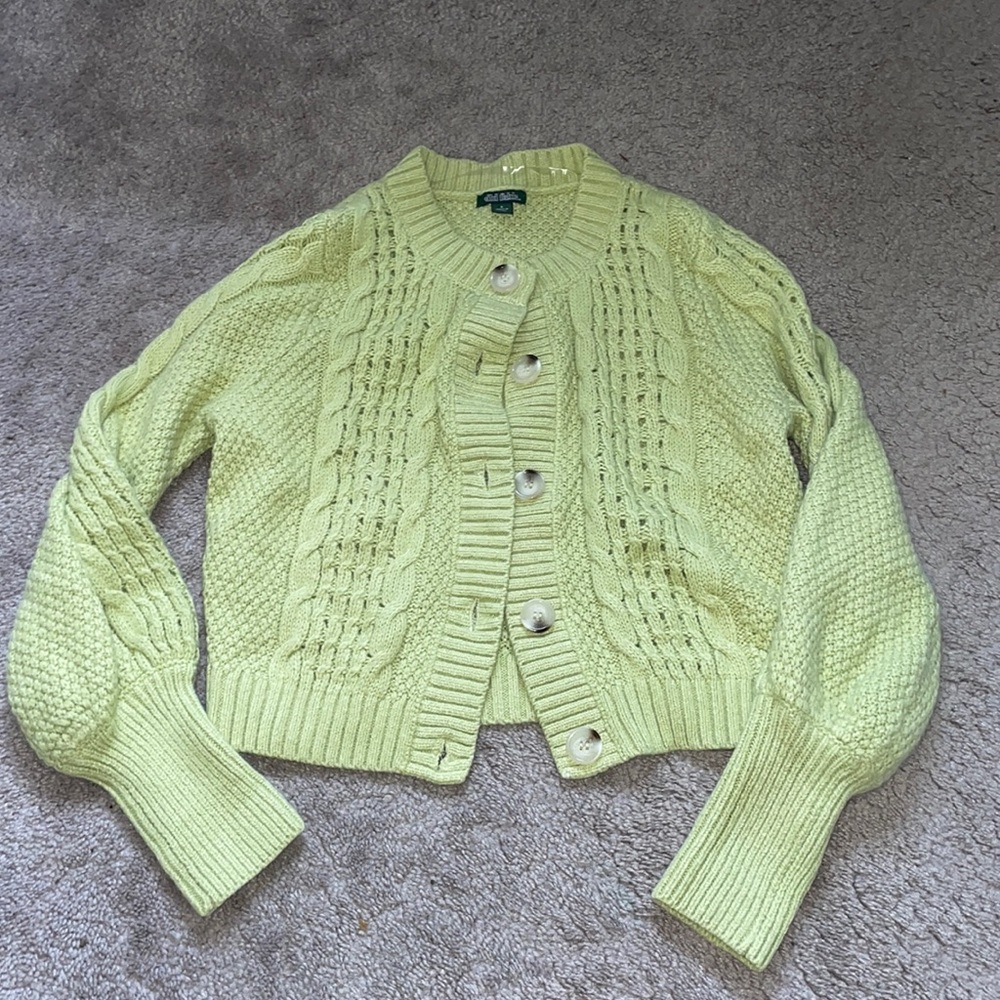 Women's Green Knit Sweater, Size: S